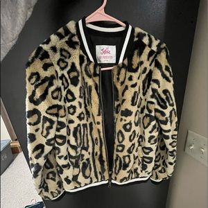 COPY - Justice girls leopard fur zip up jacket